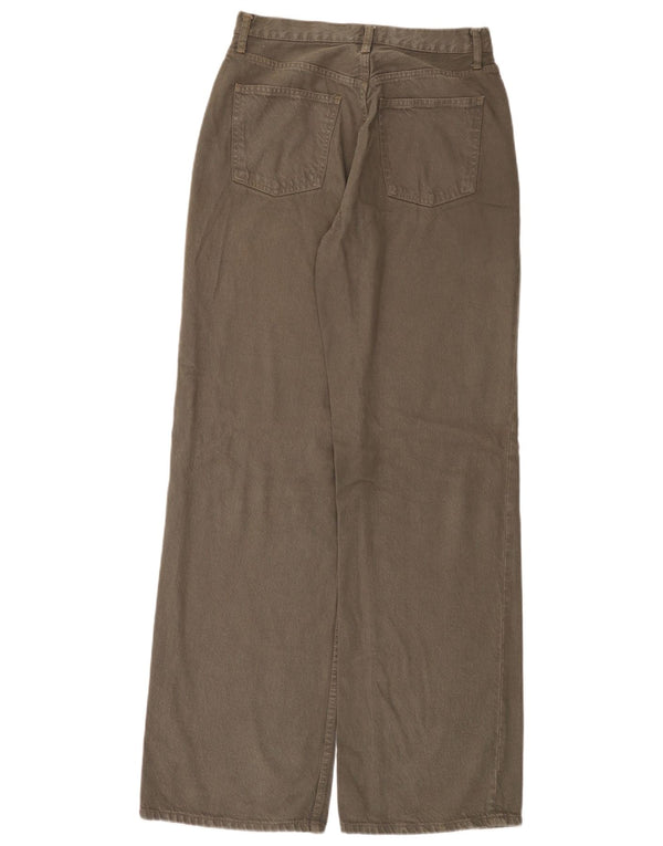 Zara Dame Jeans med høj talje og brede ben EU 38 Small W28 L33 Grå