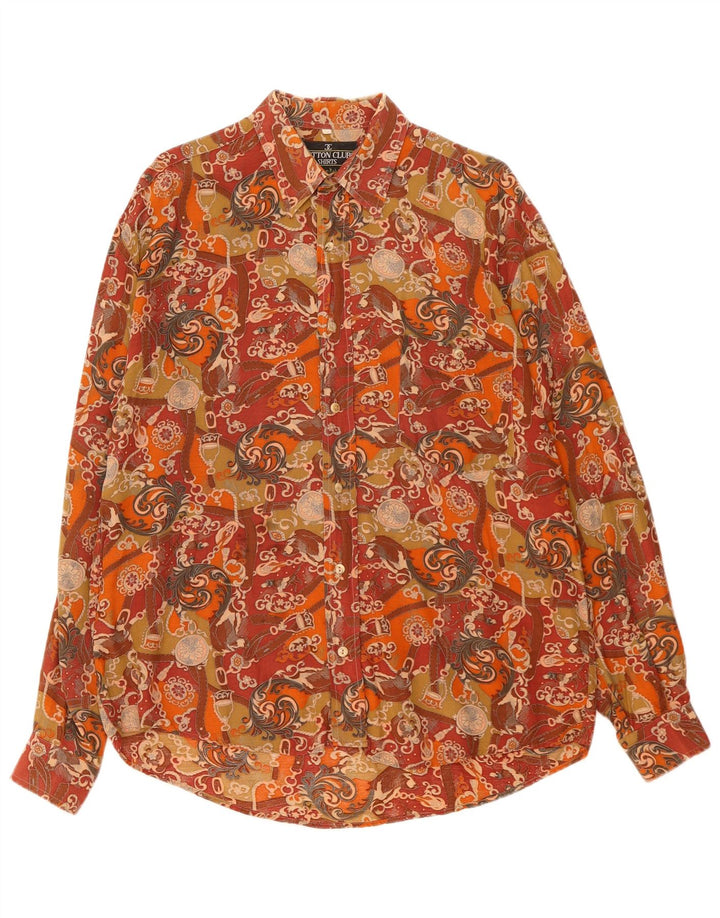 Cotton Club herreskjorte medium brun blomsterviscose