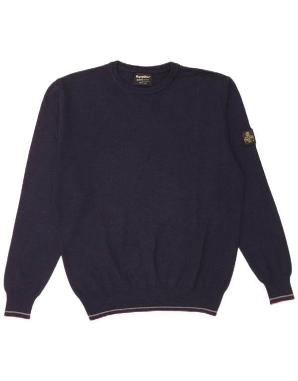 Refrigiwear Herre Regular Fit Crew Neck Jumper Sweater Small Navy Blue