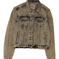 Superdry Womens Crop Distressed Acid Wash denimjakke UK 8 Small Blue