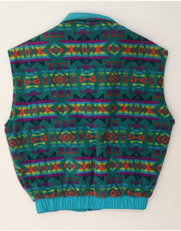 Aesse Herre Loose Fit Reversible Gilet UK 38 Medium Blue Geometrisk Polyamid