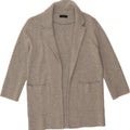 J. CREW Womens Longline Open Cardigan Sweater UK 14 Medium Grey Cotton Vintage J. Crew and Second-Hand J. Crew from Messina Hembry 