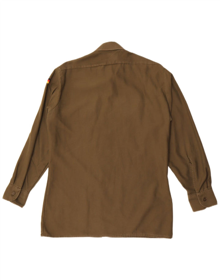 Vintage herreskjorte str. 39/40 Medium Khaki Polyester