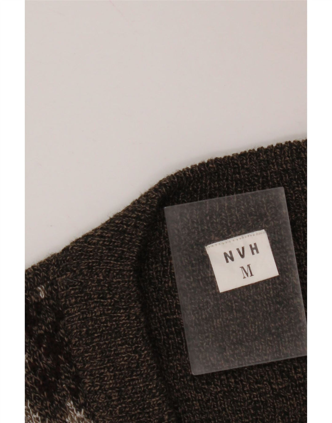 VINTAGE Herre ærmeløs cardigan sweater Medium Brown Fair Isle