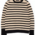 Zara Dame Jumper Sweater UK 14 Stor hvid stribet