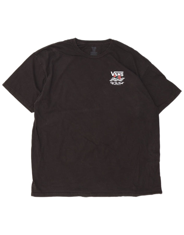 VANS Herre Grafisk T-Shirt Top 2XL Sort Bomuld