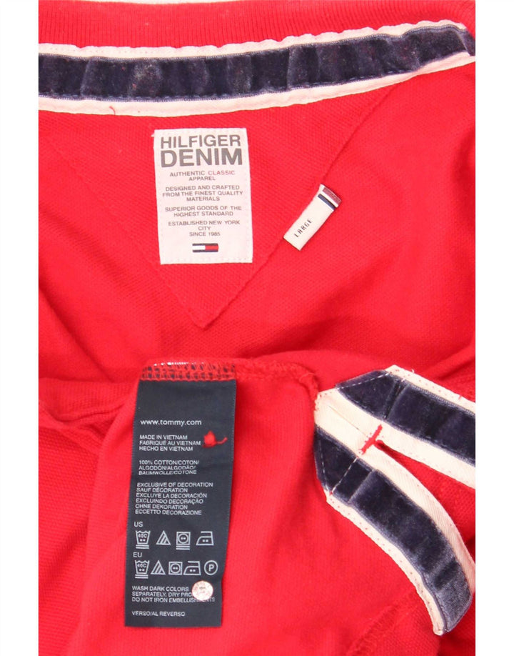 Tommy Hilfiger Herre Polo Shirt Stor Rød Bomuld