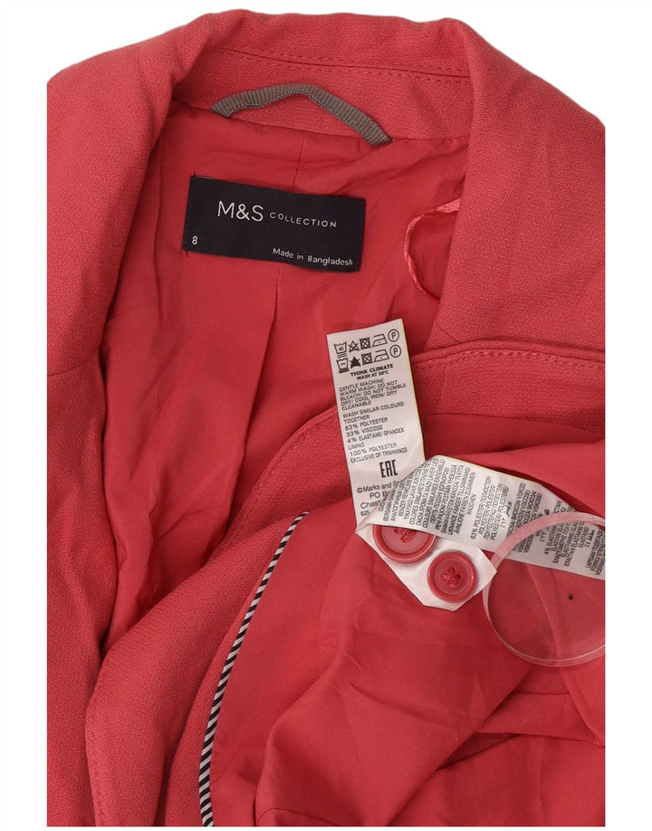 Marks & Spencer Dame 1-knaps blazerjakke UK 8 Small Pink Polyester
