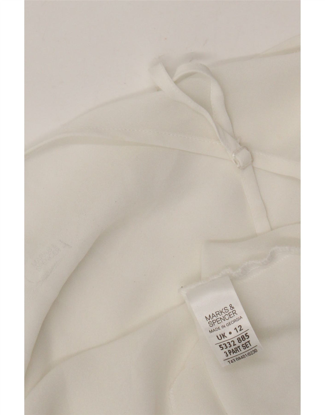 Marks & Spencer Dame Se Through Cami Top UK 12 Medium White Polyester