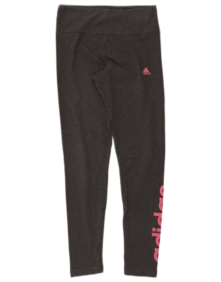 ADIDAS Grafiske Leggings til kvinder UK 12/14 Medium Grå