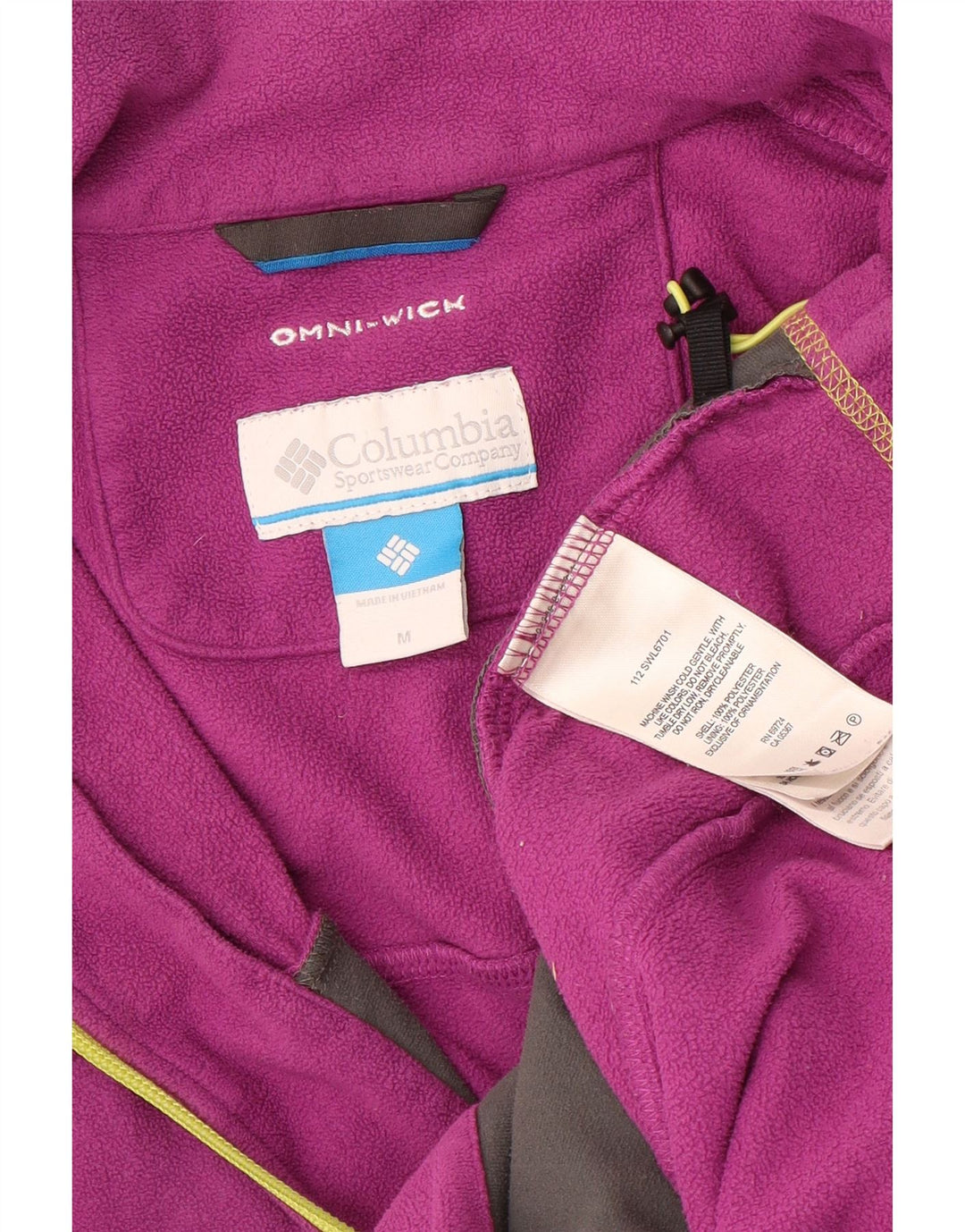 COLUMBIA Dame Omni-Wick Fleecejakke UK 12 Medium Lilla Polyester