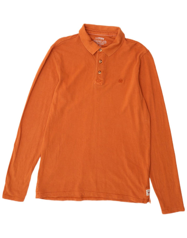 Fedt ansigt Herre høj langærmet poloshirt Stor orange bomuld