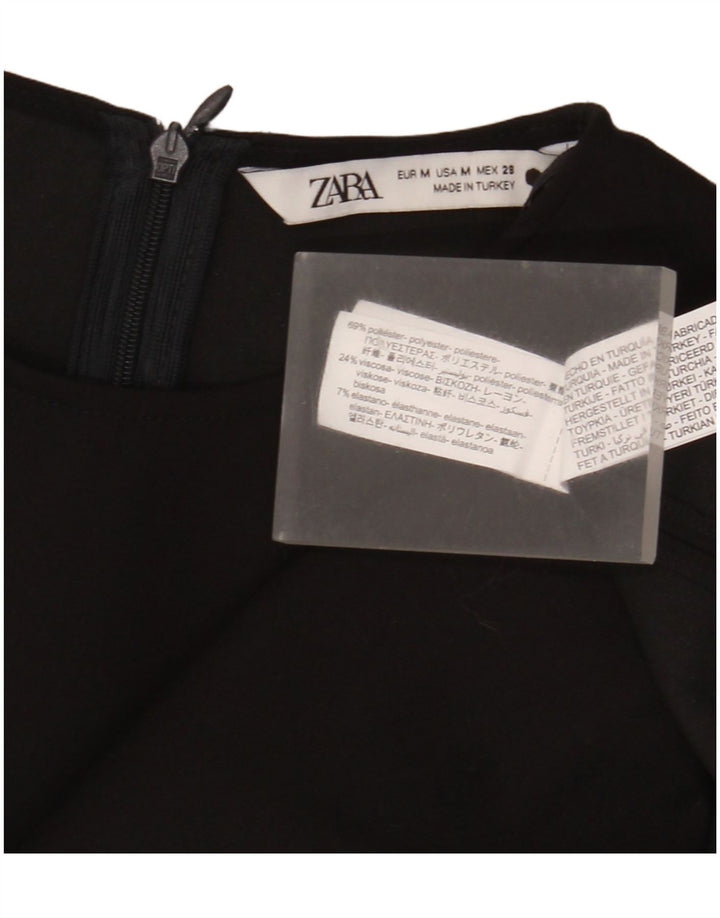 Zara Womens Sheath Dress UK 12 Medium Black Polyester