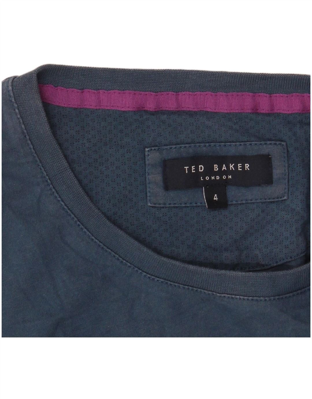 Ted Baker Herre Grafisk T-Shirt Top Størrelse 4 Large Navy Blue