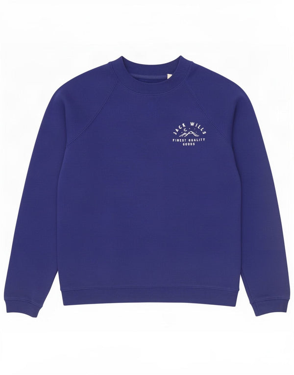 Jack Wills Dame Oversized Sweatshirt Jumper UK 10 Small Blue Cotton