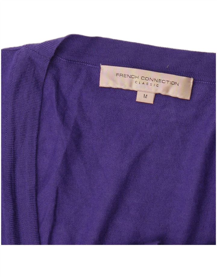 French Connection Dame Longline Cardigan Sweater UK 12 Medium Purple