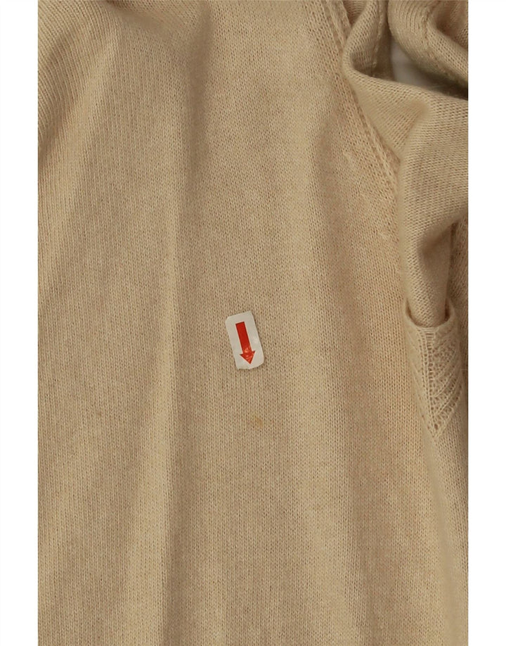 Benetton Dame V-hals sweater UK 14 Medium Beige Bomuld
