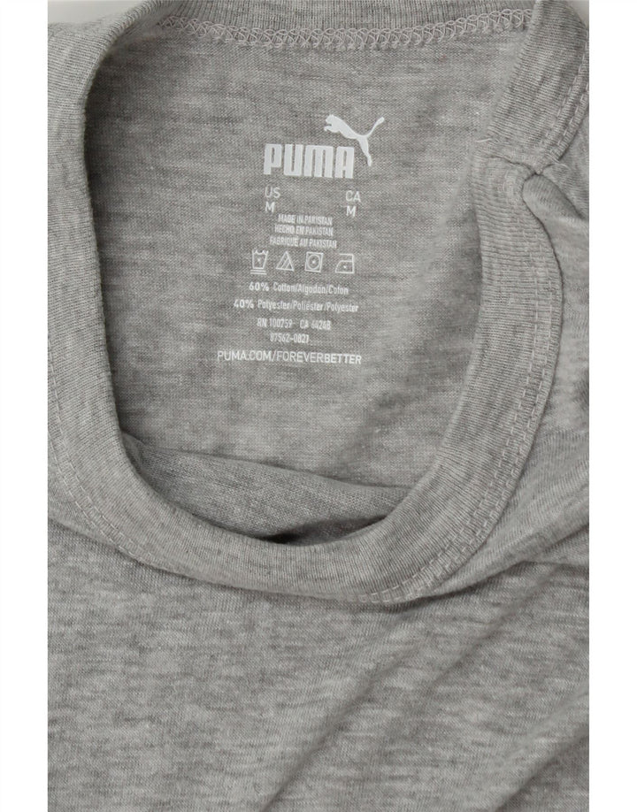 PUMA Mens T-Shirt Top Medium Grey Cotton Vintage Puma and Second-Hand Puma from Messina Hembry 