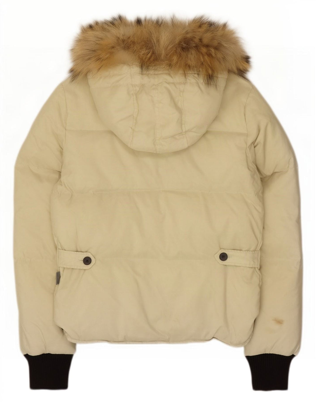 Sergio Tacchini Dame Hooded Polstret Jakke IT 42 Medium Beige Colourblock
