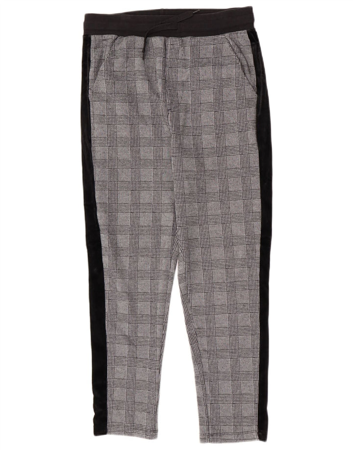 Zara Herre Slim Cropped Trousers Medium W31 L25 Grå Houndstooth Polyester