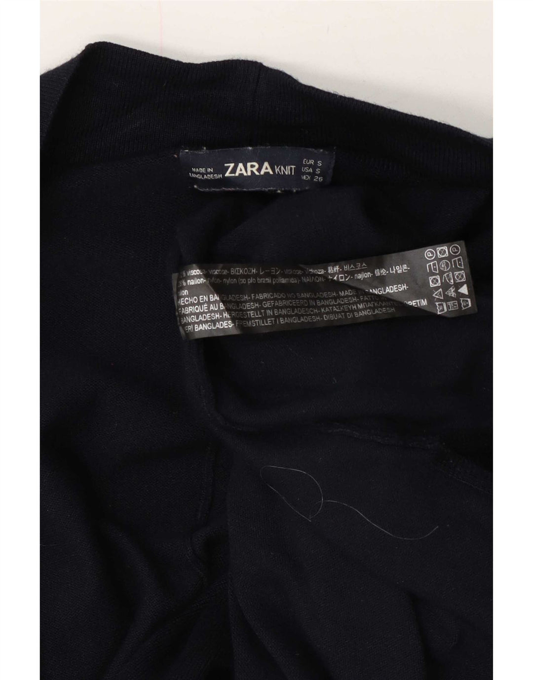 Zara Dame Oversized Longline Åben Cardigan Sweater UK 10 Small Navy Blue