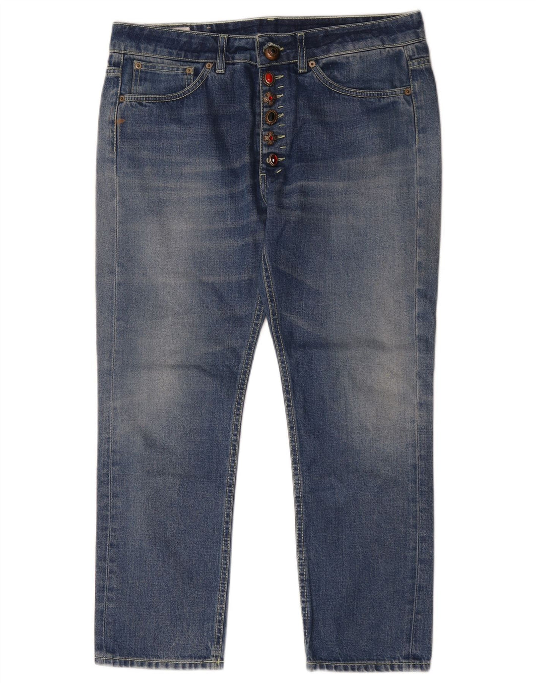 Dondup Dame Capri Jeans W28 L26 Blå Bomuld