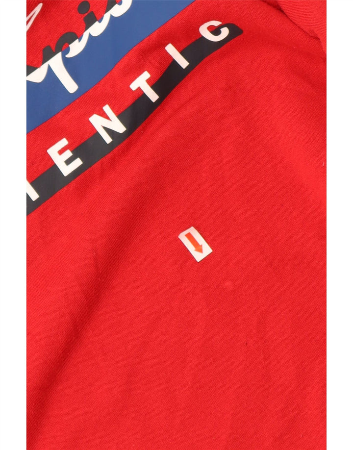 CHAMPION Boys Graphic Sweatshirt Jumper 11-12 Years Large Red Cotton