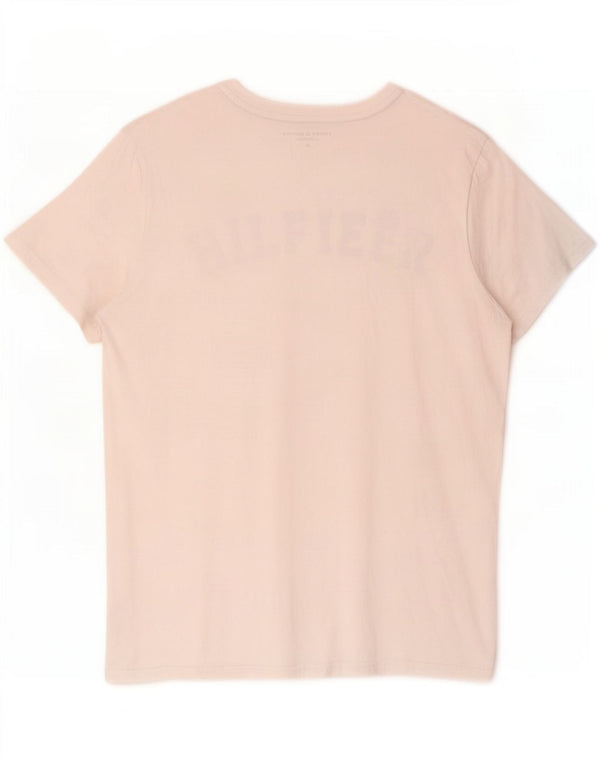 Tommy Hilfiger Herre grafisk T-shirt Top Medium Hvid Bomuld