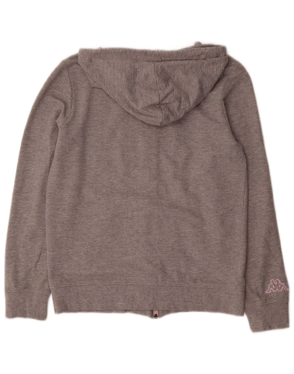 Kappa Dame Grafisk Hættetrøje Sweater UK 12 Medium Grey Bomuld
