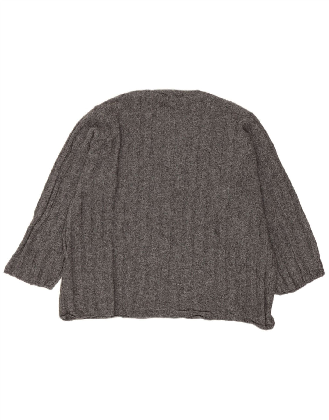 ZARA dame sweater med rund hals i overstørrelse UK 6 XS grå polyamid