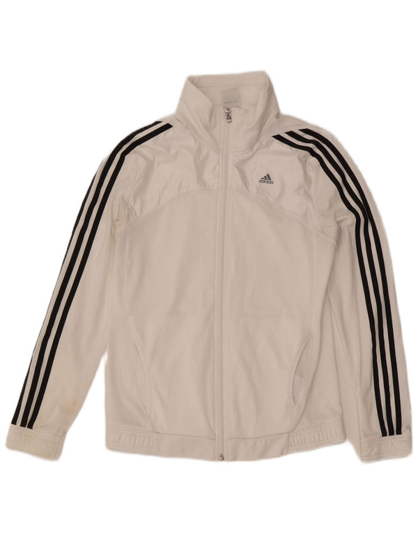 Adidas dame Clima 365 træningsdragt topjakke UK 8/10 Lille hvid polyester