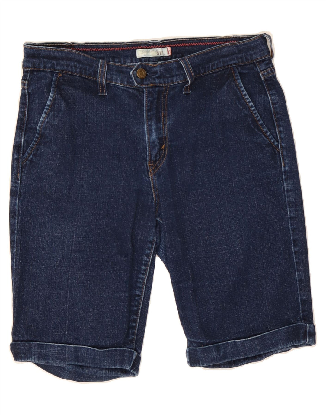 LEVI'S Womens 513 Denim Shorts US 8 Medium W32 Navy Blue Cotton Vintage Levi's and Second-Hand Levi's from Messina Hembry 