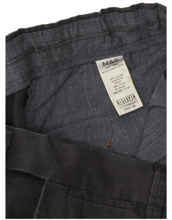 Marks & Spencer Herre Chino Shorts W38 XL Marineblå Bomuld