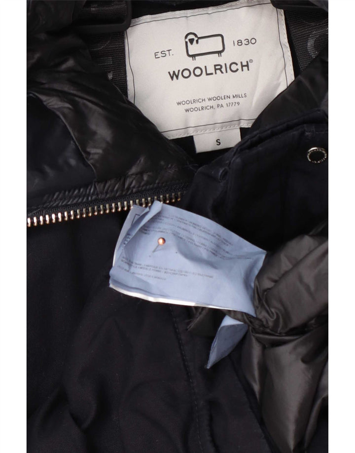 Woolrich Polstret hættejakke til kvinder UK 10 Lille marineblå bomuld