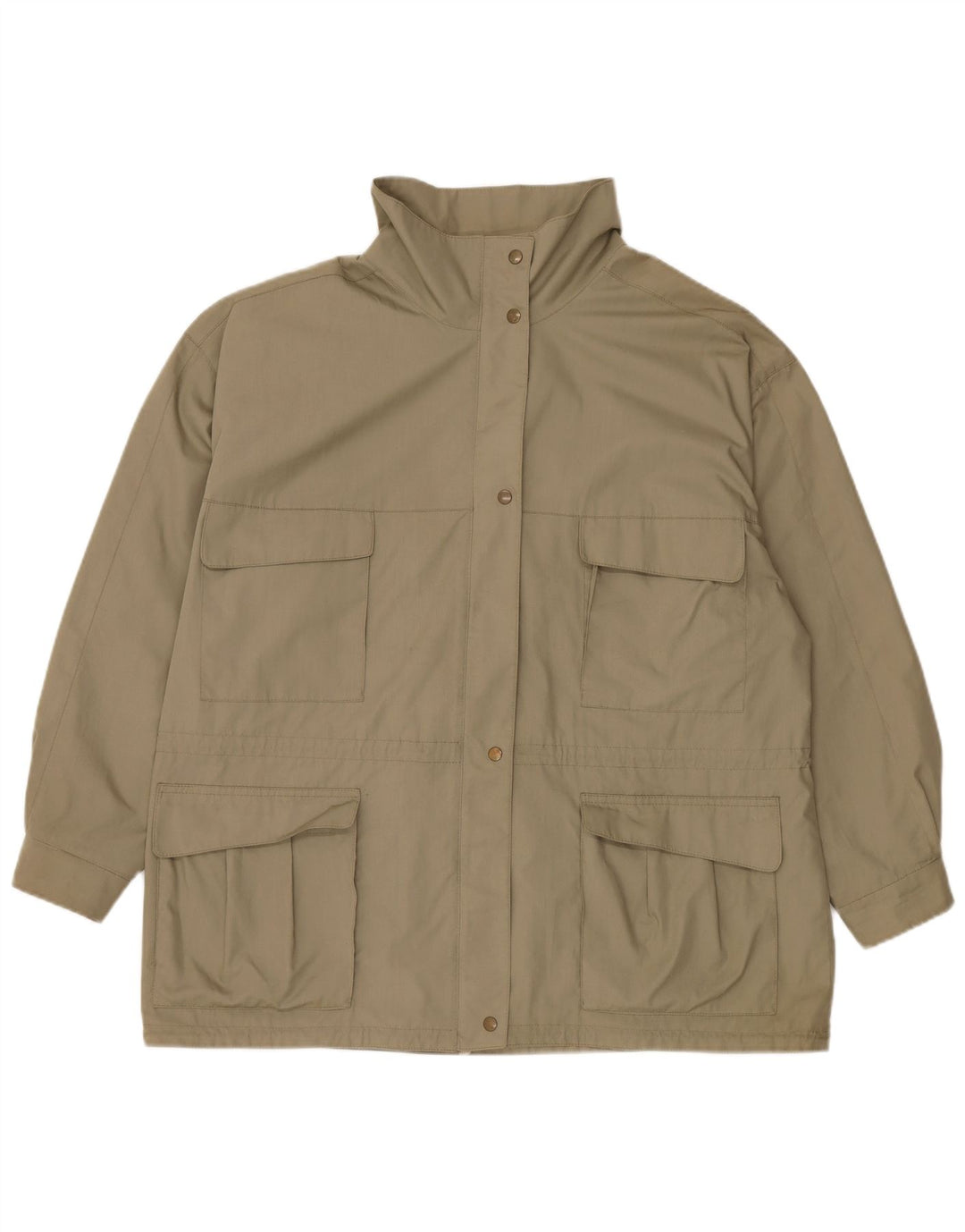 Diolen Dame Loose Fit Hætte Regnjakke EU 48 2XL Khaki Polyester
