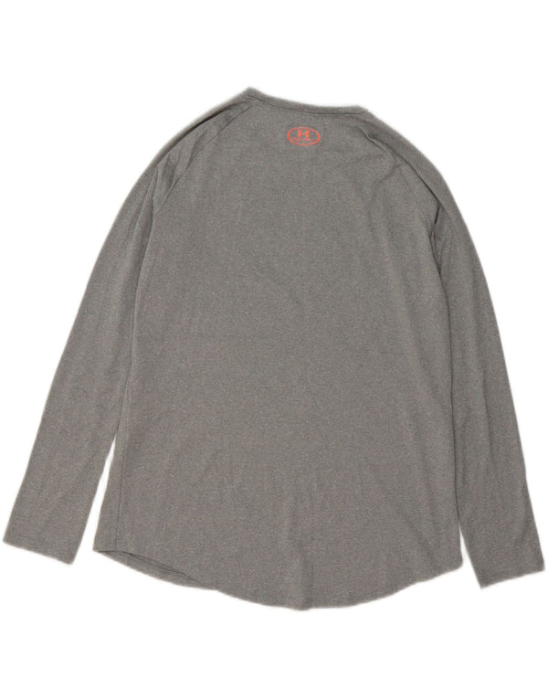 Under Armour Boys Heat Gear Grafisk Top Langærmet 13-14 år XL Grå