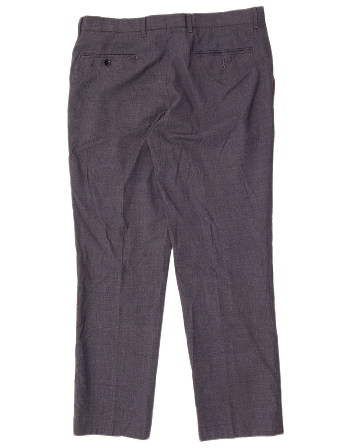 Marks & Spencer Herre Autograph Straight Suit Bukser W34 L29 Blå Uld