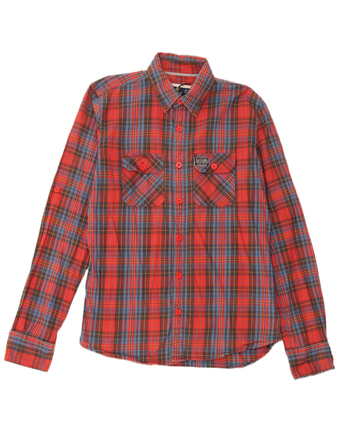 Superdry Flanelskjorte til mænd XL rød ternet bomuld