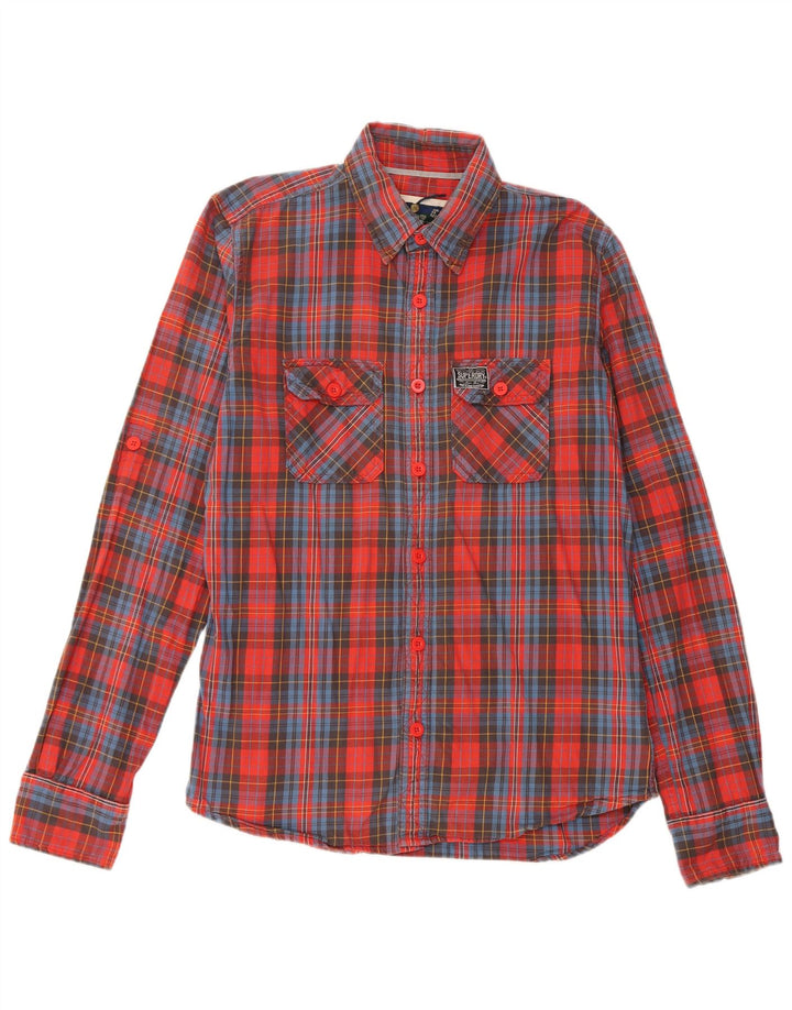 Superdry Flanelskjorte til mænd XL rød ternet bomuld