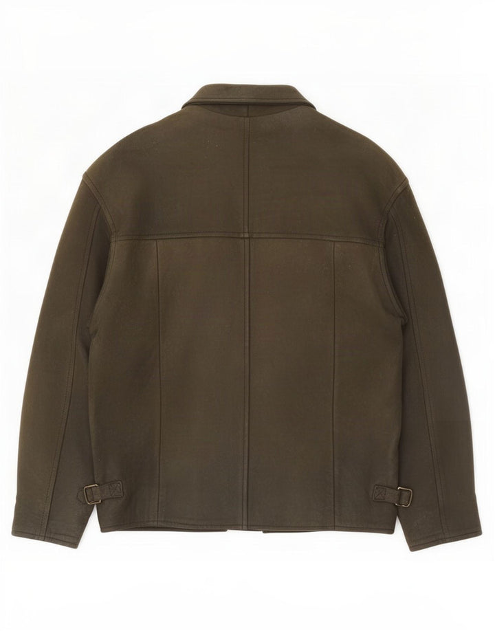 Vintage herre læderjakke UK 38 Medium Khaki
