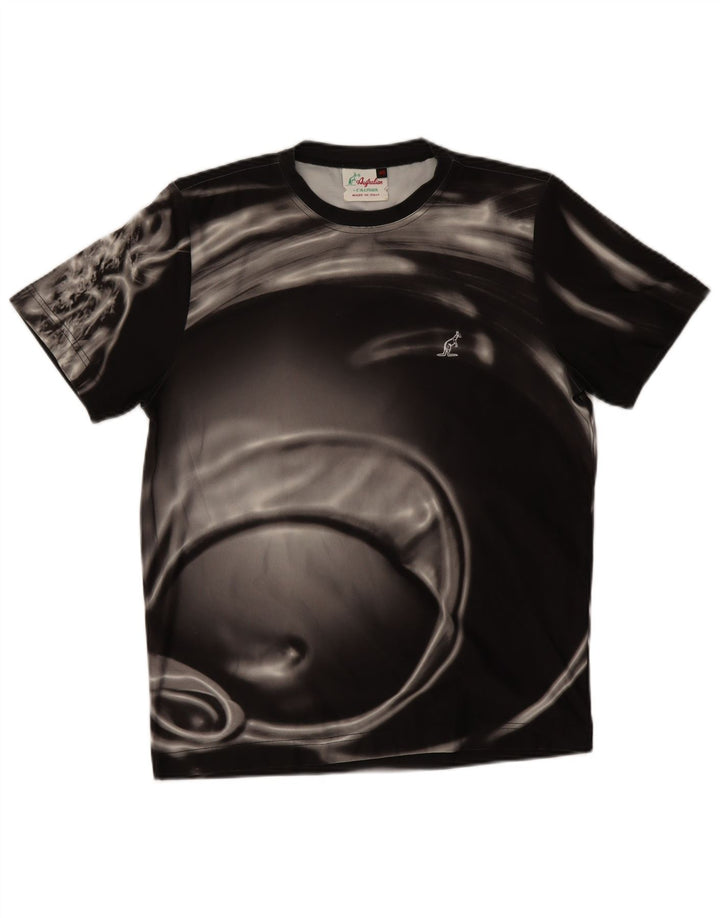 AUSTRALIAN L'ALPINA Herre abstrakt mønster T-shirt Top IT 46 Lille Sort