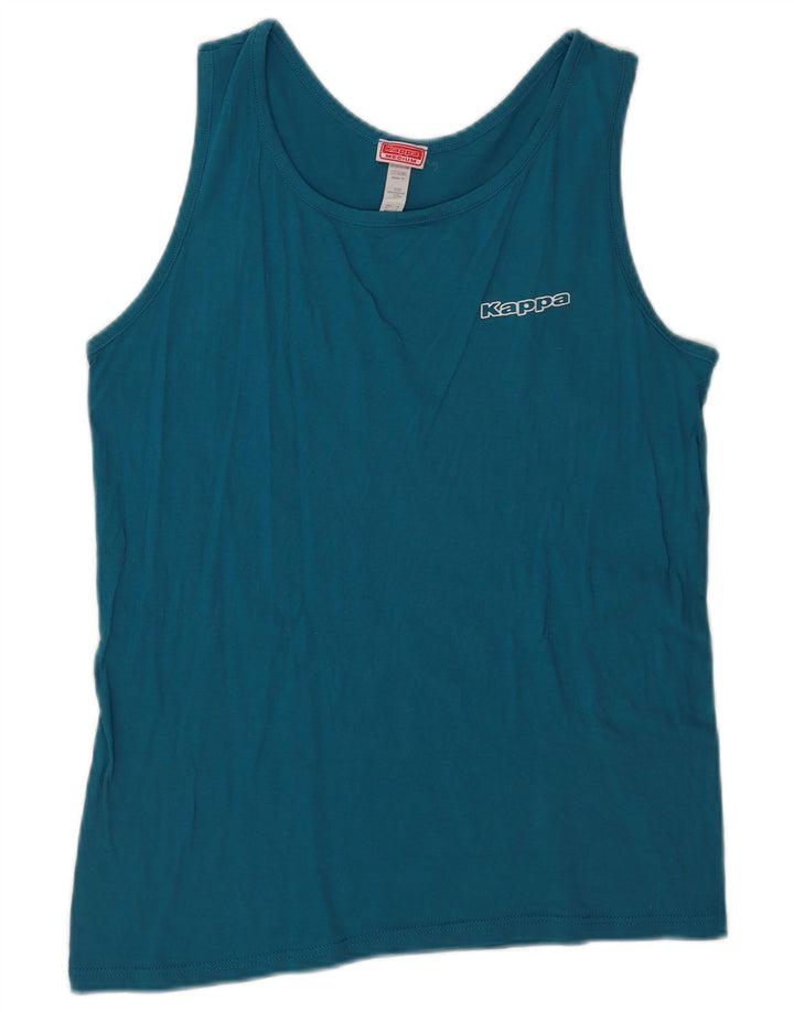 Kappa Damevest Top UK 12 Medium Blue Bomuld