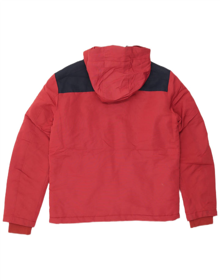 JACK & JONES Vindjakke med hætte til mænd UK 38 Medium Rød Colourblock