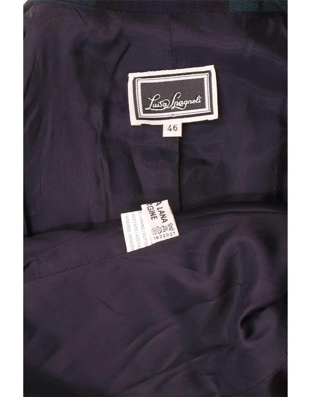 LUISA SPAGNOLI Dame Blazer Jacket IT 46 Large Green Plaid Classic