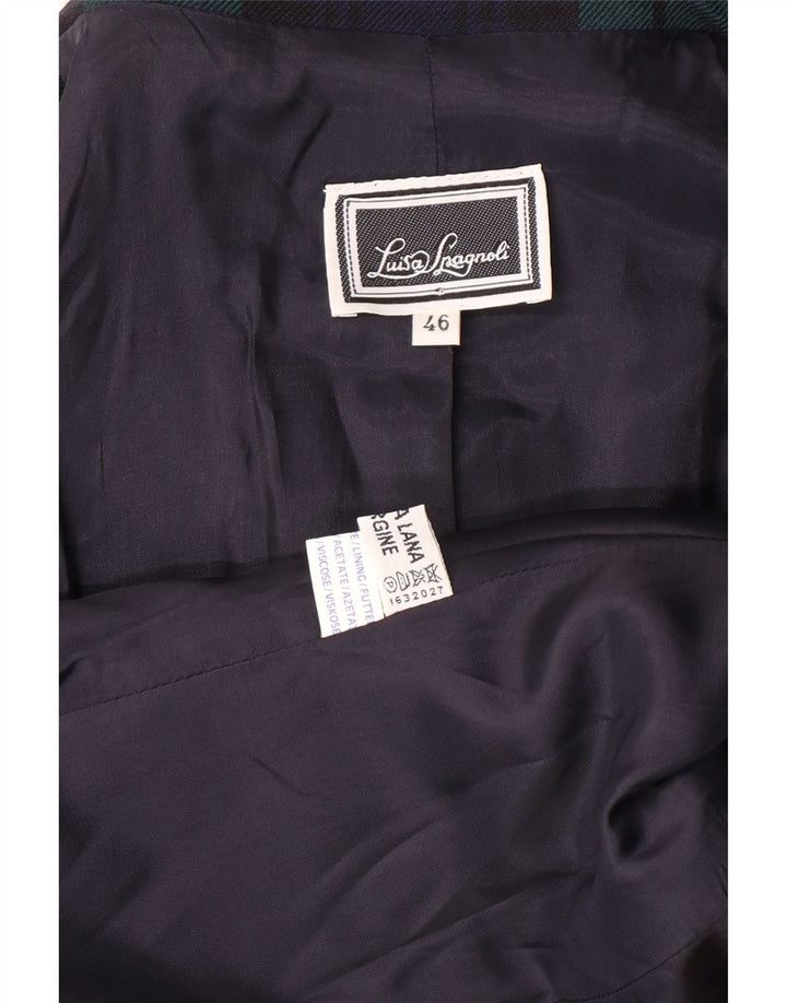 LUISA SPAGNOLI Dame Blazer Jacket IT 46 Large Green Plaid Classic