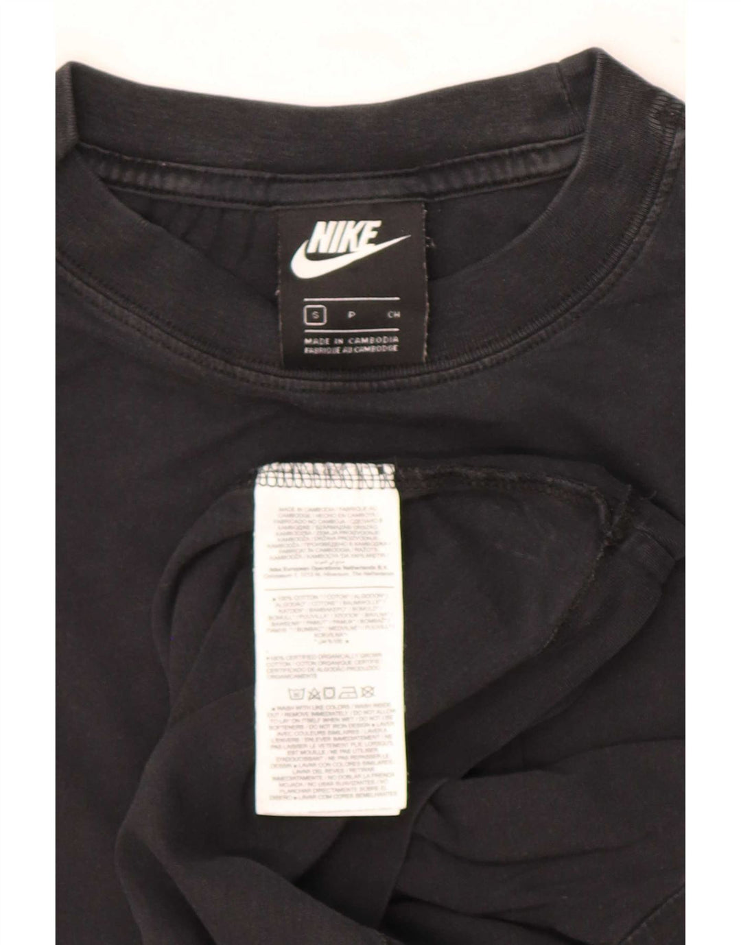 Nike Dame Oversized T-Shirt Top UK 10 Small Black Bomuld