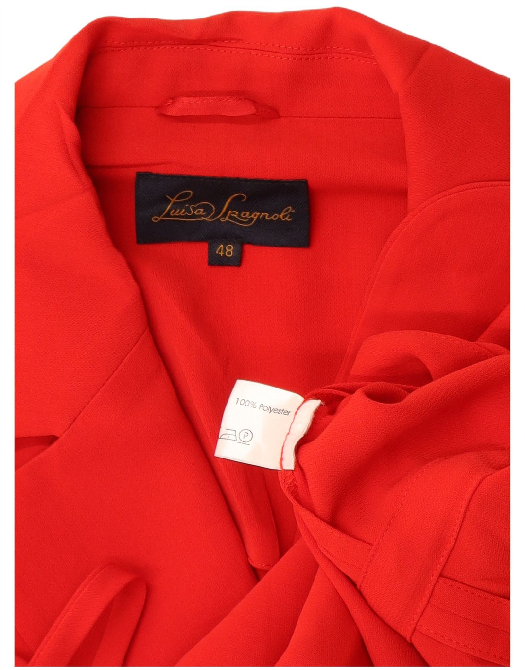 Luisa Spagnoli Dame 1 Knap Blazer Jakke IT 48 XL Rød Polyester