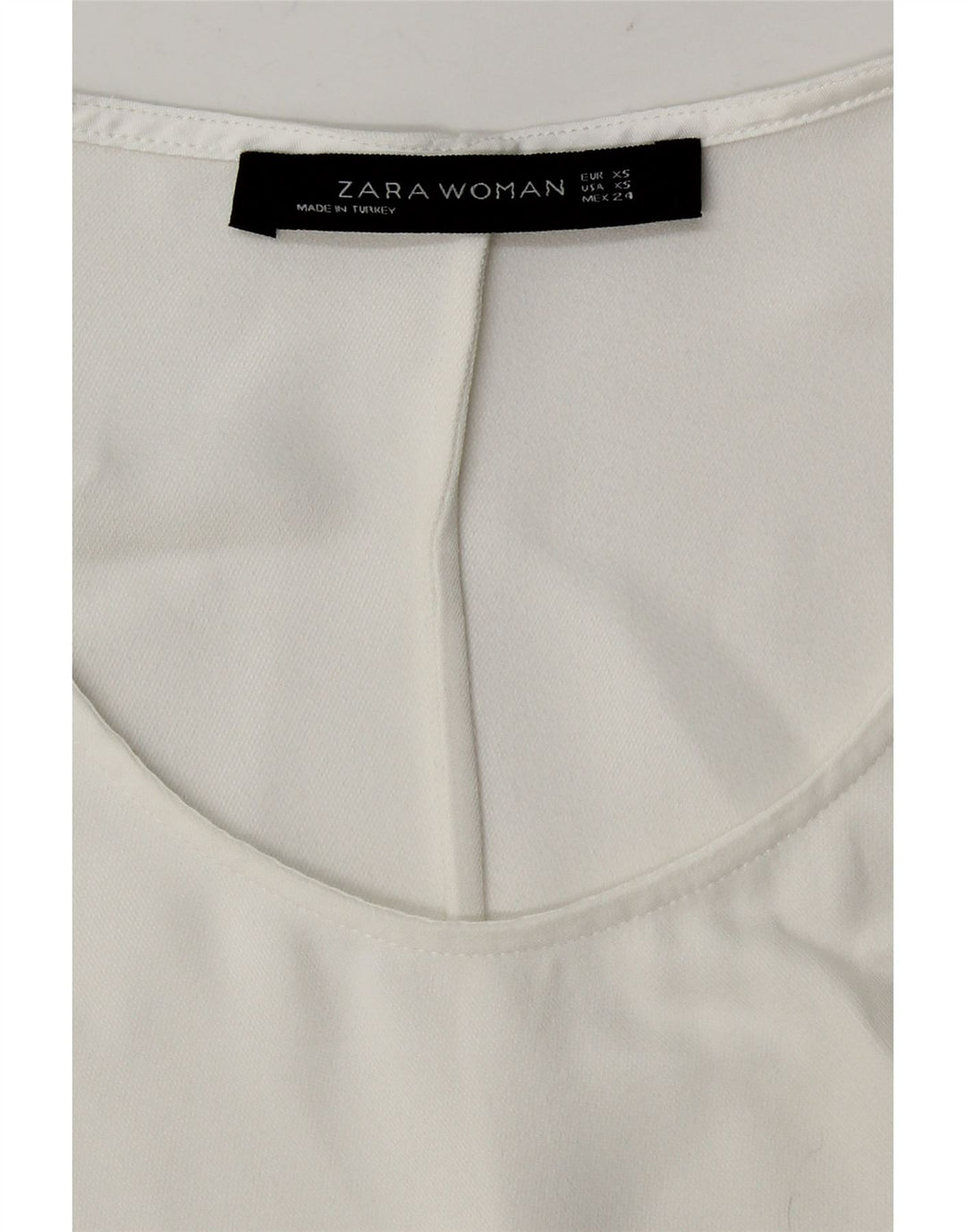 Zara Dame Langærmet Bluse Top UK 6 XS Hvid