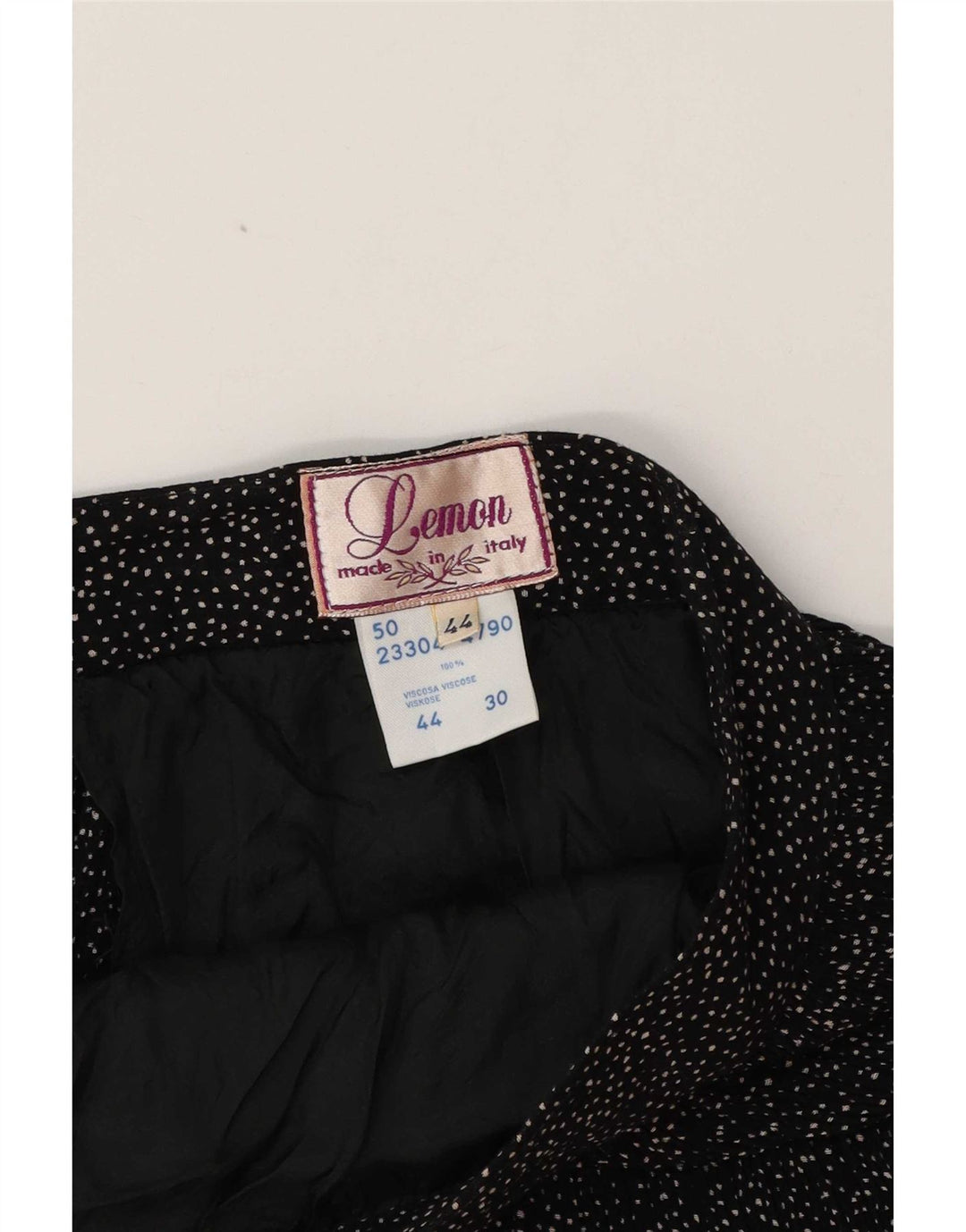 Citron Dame Midi Nederdel IT 44 Medium W30 Sort Plettet Viscose