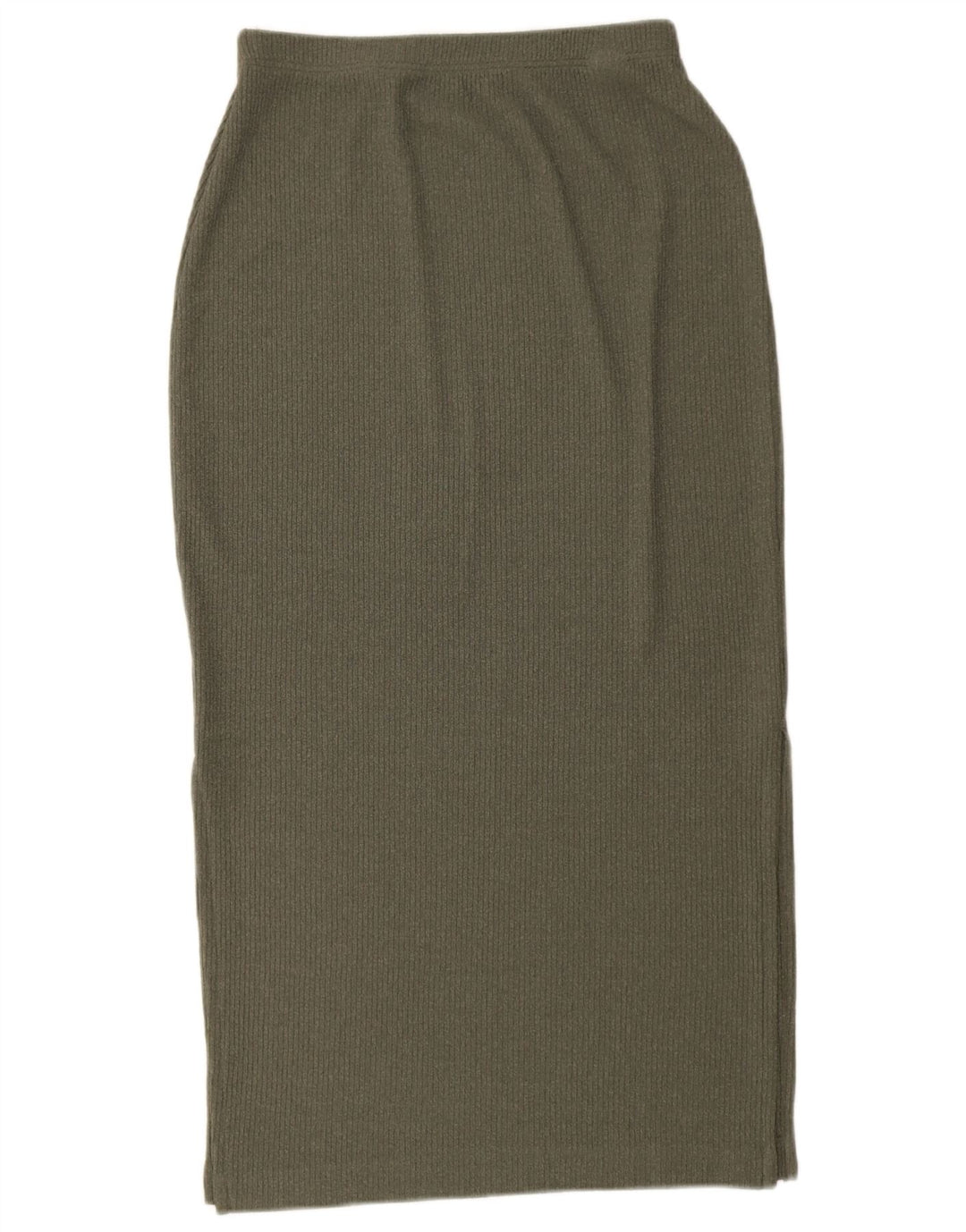 Marks & Spencer Damestrik midi-nederdel UK 12 Medium W28 Khaki Polyester